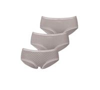 Panty LASCANA, Damen, Gr. 48/50, grau (taupe), Jersey, Obermaterial: 95% Baumwolle, 5% Elasthan. Spitze: 90% Polyamid, 10% Elasthan, bedruckt, unifarben, körpernah, Unterhosen Panty, aus elastischer B