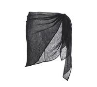 Pareo LASCANA "Modetuch", Damen, schwarz, Stoff, Polyester, unifarben, Modetücher, Strandtuch, sommerlicher Poncho, Überwurf (18989435-0) schwarz