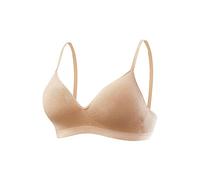 Push-up-BH LASCANA "COMFY BRA", Damen, Gr. 85, Cup C, braun (toffee), Piqué, Obermaterial: 50% Baumwolle, 33% Polyamid, 14% Polyester, 3% Elasthan, Basic, BHs Push-up-BH, ohne Bügel aus Baumwolle, Bas