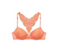 Push-up-BH LASCANA, Damen, Gr. 80, Cup E, orange (neon pfirsich), Spitze, Obermaterial: 60% Polyamid, 35% Polyester, 5% Elasthan, BHs Push-up-BH, mit hübschem Stickereimotiv im Rücken, sexy Dessous (9