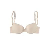 Push-up-BH LASCANA "BH mit Bügel, Schalen-BH", Damen, Gr. 85, Cup AA, beige (puder), Microtouch, Obermaterial: 82% Polyamid (TACTEL), 18% Elasthan (LYCRA), BHs Push-up-BH, mit Spaghettiträgern, Dessou
