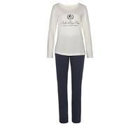 Pyjama LASCANA Gr. 36/38, blau (dunkelblau) Damen Homewear-Sets (42665260-36) dunkelblau