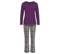 Pyjama LASCANA Gr. 46, lila (beere) Damen Homewear-Sets (31358226-46) beere