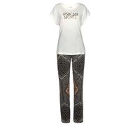 Pyjama LASCANA Gr. 40/42, braun (braun, gemustert, ecru) Damen Homewear-Sets (93451767-40) braun, gemustert, ecru