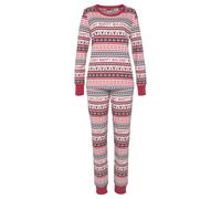 Pyjama LASCANA Gr. 40/42, rot (dunkelrot gemustert) Damen Homewear-Sets (83385723-40) dunkelrot gemustert