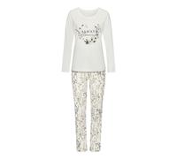LASCANA Damen Pyjama ecru-gemustert Gr.40/42