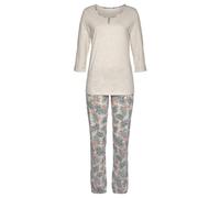 LASCANA Damen Pyjama sand-bedruckt Gr.36/38