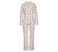 Pyjama LASCANA Gr. 40/42, weiß (weiß gemustert) Damen Homewear-Sets (97100827-40) weiß gemustert