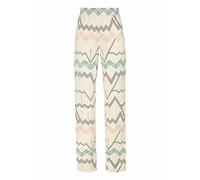 Pyjamahose LASCANA, Damen, Gr. 44/46, N-Gr, beige (beige, allover), Single Jersey, Obermaterial: 95% Viskose, 5% Elasthan, bedruckt, gemustert, Basic, bequem lang, Hosen Pyjamahose, mit grafischem Zic