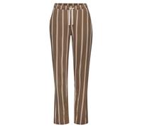 Pyjamahose LASCANA, Damen, Gr. 44/46, N-Gr, braun (braun gestreift), Single Jersey, Obermaterial: 50% Baumwolle, 50% Viskose, gestreift, Basic, Basic lang, Hosen Pyjamahose, mit Druck (97597534-44) br
