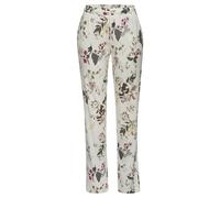 Pyjamahose LASCANA, Damen, Gr. 40/42, N-Gr, beige (ecru geblümt), Single Jersey, Obermaterial: 50% Baumwolle, 50% Viskose, geblümt, Basic, Basic lang, Hosen Pyjamahose, mit Druck (41791424-40) ecru ge