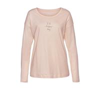 Lascana Damen Pyjamaoberteil mit Rundhalsausschnitt und überschnittenen Schultern, aus weicher Single Jersey-Qualität aus Baumwollmix, leicht und atmungsaktiv, für entspannte Stunden