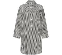 Pyjamaoberteil LASCANA, Damen, Gr. 32, schwarz-weiß (schwarz, weiß, gemustert), Web, Obermaterial: 100% Viskose, gemustert, weit ca. Mitte Oberschenkel, weit 2-Knopf-Manschette, Shirts, mit grafischem