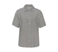 Pyjamaoberteil LASCANA, Damen, Gr. 44, schwarz-weiß (schwarz, weiß gemustert), Web, Obermaterial: 100% Viskose, gemustert, bequem hüftbedeckend, Shirts, mit edlem Allover-Druck (67439138-44) schwarz, 