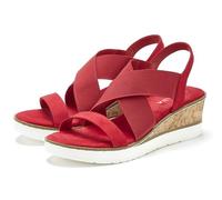 Sandalette LASCANA "Sommerschuh", Damen, Gr. 40, rot, Obermaterial: 100% Textilmaterial. Decksohle: 100% Textilmaterial. Futter: 100% Lederimitat. Laufsohle: 100% Synthetik, unifarben mit Farbeinsatz,