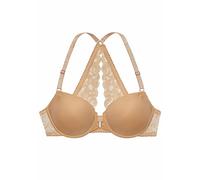 Schalen-BH LASCANA "Premium Dessous", Damen, Gr. 85, Cup B, braun (caramel), Spitze, Obermaterial: 85% Polyamid (TACTEL), 15% Elasthan (LYCRA), BHs Schalen-BH, mit wunderschönem Spitzenrücken und Vord