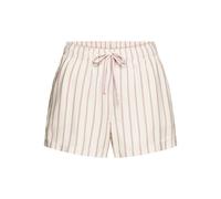 Pyjamashorts LASCANA, Damen, Gr. 36, N-Gr, blau (ecru gestreift), Web, Obermaterial: 100% Viskose, gestreift, bequem kurz, Hosen, mit kleinen Schlitzen am Saum (61195463-36) ecru gestreift