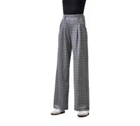 Schlupfhose LASCANA "extra Weit mit Bundfalten", Damen, Gr. 32/34, N-Gr, blau (grau kariert), Obermaterial: 59% Polyester, 35% Viskose, 6% Elasthan, Jacquardmuster, kariert, Basic, lang, Hosen Schlupf