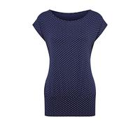 LASCANA Longshirt, mit breitem Bund 52/54 blau Damen T-Shirts Shirts Sweatshirts Longshirt 52/54 marine, gepunktet