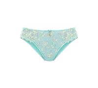 Slip LASCANA, Damen, Gr. 40/42, bunt (mint, gelb), Microtouch, Obermaterial: 50% Polyamid, 30% Polyester, 20% Elasthan, Unterhosen Slip, Dessous mit schöner Blümchen-Stickereispitze (46800126-40) mint