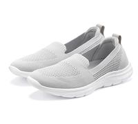 Slipper LASCANA, Damen, Gr. 40, grau (hellgrau), Obermaterial: 100% Textilmaterial. Futter: 100% Textilmaterial. Decksohle: 100% Textilmaterial. Laufsohle: 100% Synthetik, unifarben, Basic, Schuhe, Sl