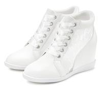 Sneaker LASCANA, Damen, Gr. 42, weiß, Obermaterial: 100% Lederimitat. Futter: 100% Lederimitat. Decksohle: 100% Lederimitat. Laufsohle: 100% Synthetik, leicht transparent, unifarben, elegant, Schuhe A