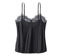 LASCANA Spitzentop Alana – mit hohem Seidenanteil & edler Spitze – Gr. 40/42, schwarz