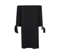 Blusenkleid LASCANA Gr. 46, N-Gr, schwarz Damen Kleider Strandkleider mit Carmenausschnitt und 34-Ärmeln, Sommerkleid, Strandkleid, Basic (10593816-46)