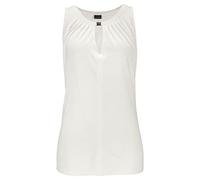 Tanktop LASCANA, Damen, Gr. 44/46, beige (creme), Jersey, Obermaterial: 100% Viskose, unifarben, figurumspielend hüftlang, V-Ausschnitt, Tops Tanktop, mit Zieraccessoire, lässiges Jerseytop, casual (7