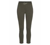 Lascana Damen Stretch-Hose Slim-fit, Lederimitat-Einsätze, Knopf und Reißverschluss, bequem und stylisch zugleich