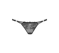 String LASCANA, Damen, Gr. 32/34, schwarz, Spitze, Obermaterial: 90% Polyamid, 10% Elasthan, eng, Unterhosen String, mit dekorativen Strass-Schnallen (450088-32) schwarz