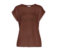 Kurzarmshirt LASCANA, Damen, Gr. 36/38, braun (rostbraun), Jersey, Obermaterial: 62% Polyester, 33% Viskose, 5% Elasthan, unifarben, casual, figurumspielend hüftlang, Rundhals, Kurzarm, Shirts, mit Bi