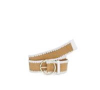 Taillengürtel LASCANA "Stretchgürtel, Bauchgürtel, Schmuckgürtel, Gürtel für Kleid & Overall", Damen, Gr. 75, beige (beige, weiß), Kunstfaser, mehrfarbig, Gürtel, in moderner Bast-Optik mit Shaping-Ef