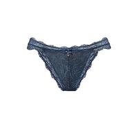 Tanga LASCANA, Damen, Gr. 32/34, blau (dunkelpetrol), Microtouch, Obermaterial: 88% Polyamid, 10% Elasthan, 2% Polyester, figurbetont, Unterhosen Tanga, rundherum aus edler Spitze (17812938-32) dunkel