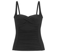 Tankini-Top LASCANA "Comfy", Damen, Gr. 46, Cup B, schwarz, Recycling-Polyamid, unifarben, Bikini-Oberteile, Bequeme Passform ohne Bügel (29637434-46) schwarz