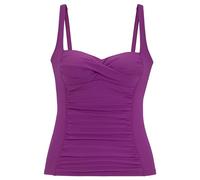 Tankini-Top LASCANA "Comfy", Damen, Gr. 42, Cup B, lila (beere), Recycling-Polyamid, unifarben, Bikini-Oberteile, Bequeme Passform ohne Bügel (34134133-42) beere