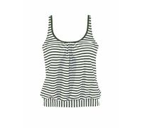 Oversize-Tankini-Top VENICE BEACH "Summer", Damen, Gr. 40, N-Gr, grün (oliv gestreift), Polyamid, Xtra Life LYCRA, geringelt, Bikini-Oberteile, mit verstellbaren Trägern (39327720-40) oliv gestreift