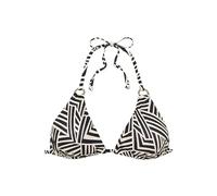 Triangel-Bikini-Top LASCANA "Cleo", Damen, Gr. 36, Cup A/B, beige (schwarz, creme), Recycling-Polyamid, bedruckt, Bikini-Oberteile, mit geometrischem Druck (60059600-36) schwarz, creme