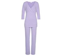 LASCANA Damen Umstandspyjama lila-weiß Gr.32/34