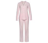 Lascana Damen Vivance Dreams Damen Pyjama aus weicher Baumwolle im zeitlosen Streifen-Design klassisch, weiche Baumwollqualität