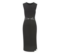 Etuikleid LASCANA, Damen, Gr. 42, N-Gr, schwarz, Stoff, Obermaterial: 95% Polyester, 5% Elasthan, unifarben, modisch, figurbetont ca. Mitte Wade, Rundhals, Kleider, mit Spitzeneinsätzen in der Taille,