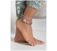 LASCANA Fußkette mit Anhänger, und Steinchen Einheitsgröße silberfarben Damen Fußkettchen Schmuck Anhänger Einheitsgröße silberfarben