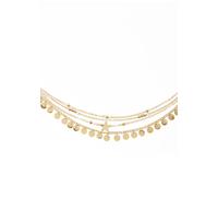 LASCANA Fußkette mit Anhänger, Mehrreihige Einheitsgröße goldfarben Damen Fußkettchen Schmuck Anhänger Einheitsgröße goldfarben