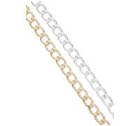 Gliederkette LASCANA, Damen, Gr. Metall, gold (goldfarben, silberfarben), Halsketten Gliederkette, zweifarbige Halskette, weite Panzerkette (46640619-0) goldfarben, silberfarben