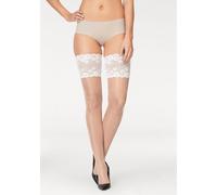 LASCANA Halterlose Strümpfe, 20 DEN, (1 Paar), mit Spitzenbesatz 48/50 beige Damen Hochzeitsdessous Dessous Damenwäsche Strümpfe 48/50 puder, cream