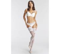 Halterlose Feinstrümpfe LASCANA Gr. 32/34, weiß Damen Socken (59693651-32) weiß