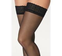 LASCANA Halterlose Strümpfe, 20 DEN, mit schmaler Spitze 44/46 schwarz Damen Strümpfe Dessous Damenwäsche 44/46 schwarz