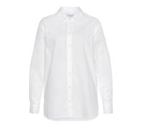 Hemdbluse LASCANA Gr. 42, beige (creme) Damen Blusen langarm hinten länger geschnitten, Damenbluse aus Baumwolle, klassisch-elegant (26460420-42)