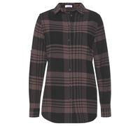 Hemdbluse LASCANA Gr. 42, schwarz (lila, schwarz, kariert) Damen Blusen (65173637-42) lila, schwarz, kariert