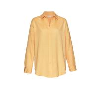 Hemdbluse LASCANA Gr. 40, mango peach Damen Blusen langarm aus Leinenmix, Damenbluse mit Hemdkragen und Knopfleiste (81515812-40)